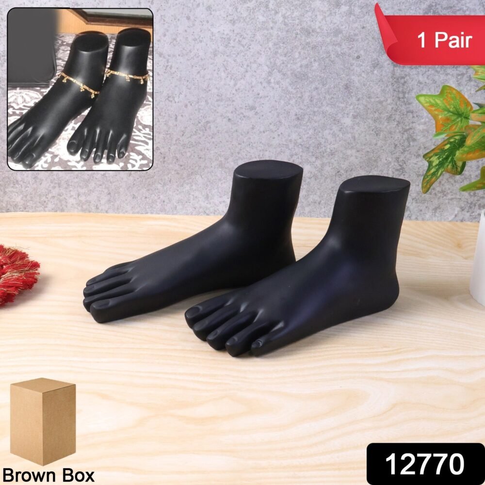 Foot Mannequin Display Stand Pair – Premium Black for Jewellery