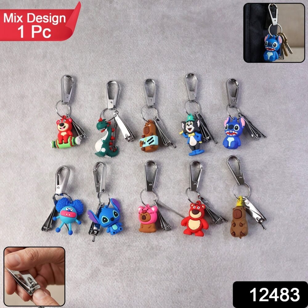 54612483-1176Pc-DD_12483-Av-Sv.jpg Cartoon Nail Cutter Keychain – Compact Mini Nail Clipper