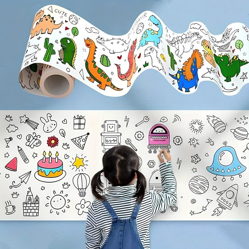 Educational Coloring Roll – Giant Ocean-Themed Art Paper for Kids