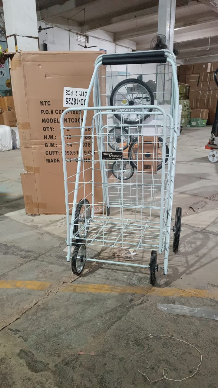 Foldable Shopping Cart – Durable Iron Frame & Dual Swivel Wheels | Organivo
