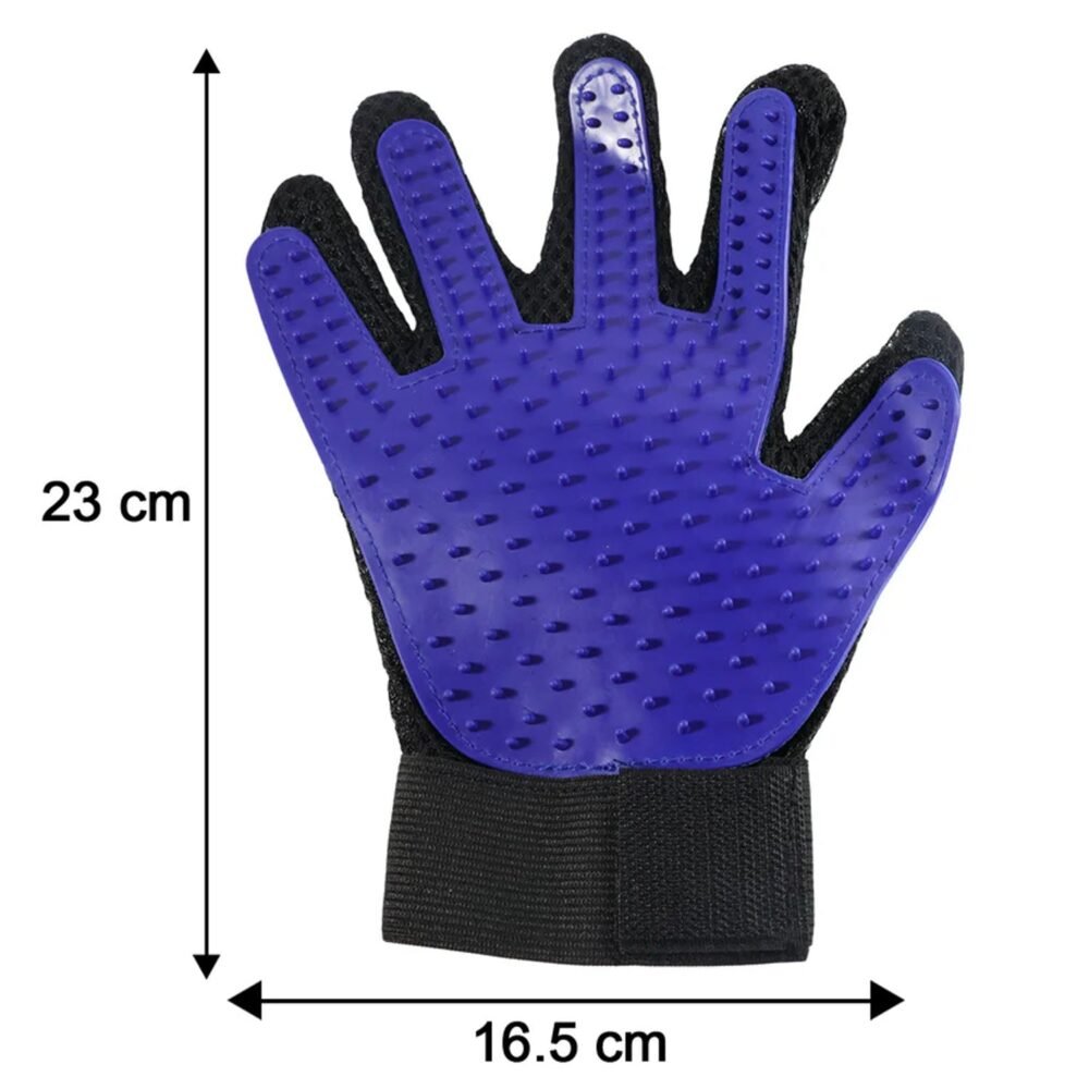 5FingerDesheddingGlove-size.jpg Pet Grooming Deshedding Glove – Gentle Fur Removal & Massage