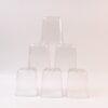 Transparent Diamond Plastic Glass Set – 6 Pieces with Tray