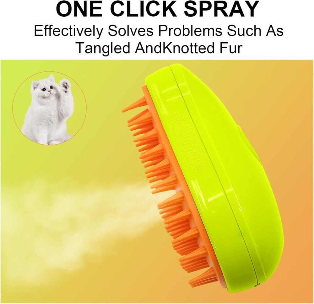 Cat Steamy Brush – 3-in-1 Pet Grooming & Hair Removal Tool