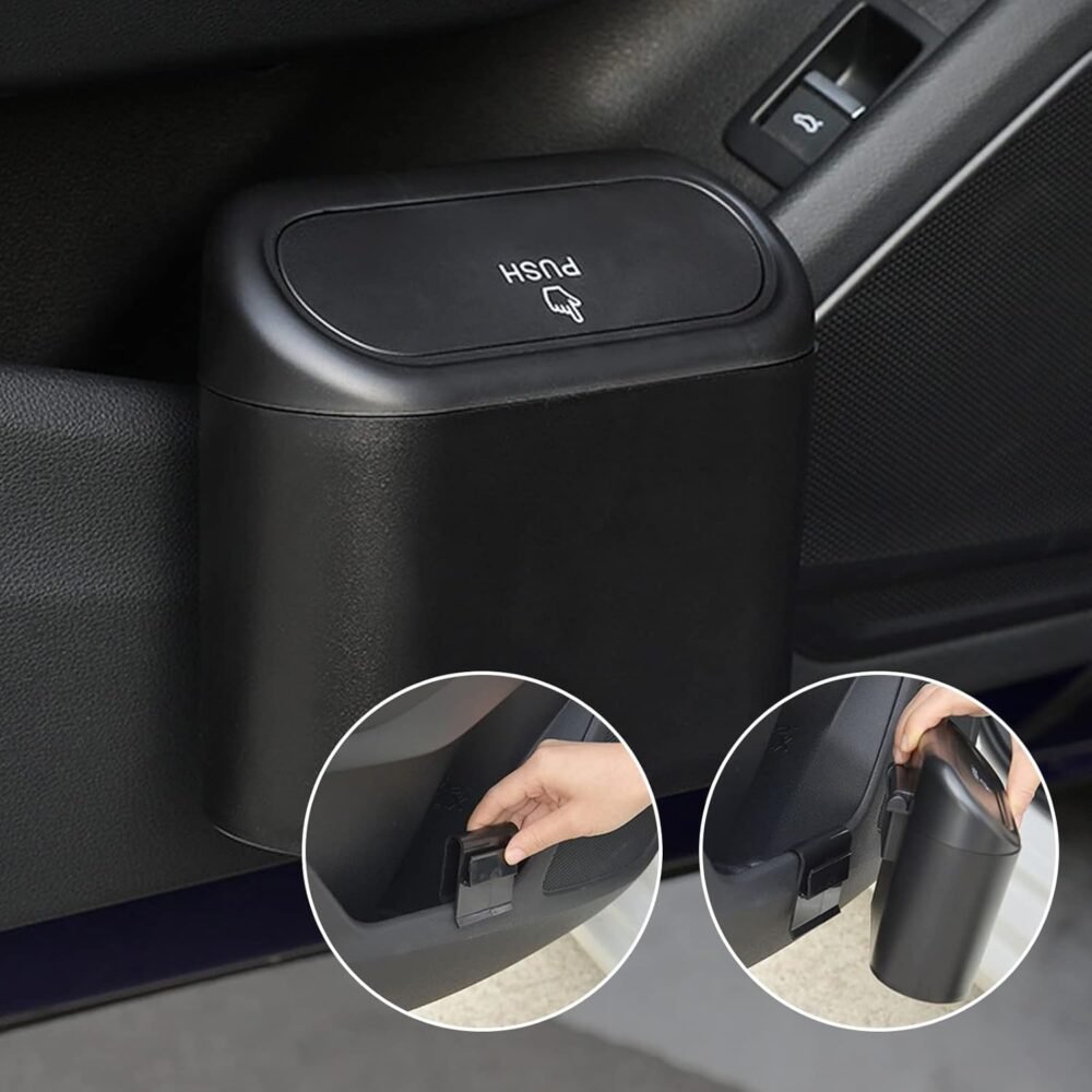 656565989.jpg Mini Car Trash Can with Lid – Waterproof & Leak-Proof | Velvet Wheels
