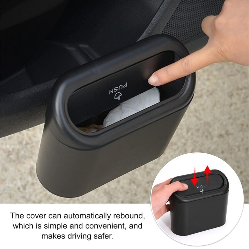 6665.jpg Mini Car Trash Can with Lid – Waterproof & Leak-Proof | Velvet Wheels