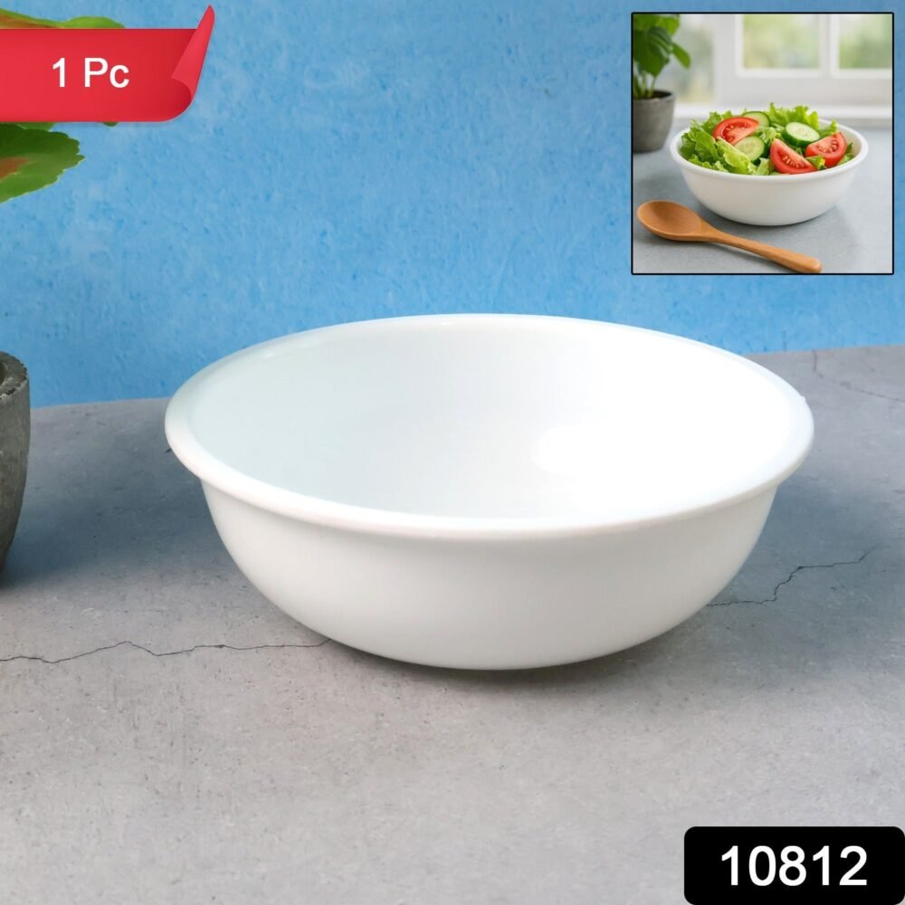 6Curry6BowlWhite.jpg Plastic Serving Bowl 6 Inch – Deep Round White Kitchen Bowl