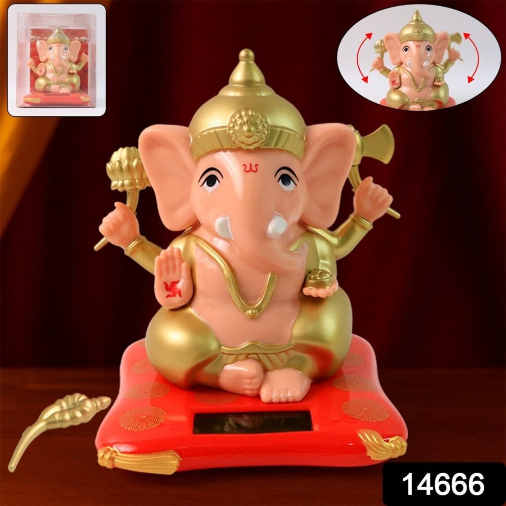 Solar-Powered Dancing Ganesha Idol – Eco-Friendly Spiritual Décor