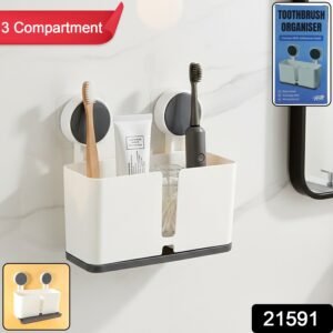 70521591-192Pc-3compartmentToothbrushholder-Av-Sv.jpg Wall Mounted Toothbrush Holder – 3 Compartments with Adhesive Install