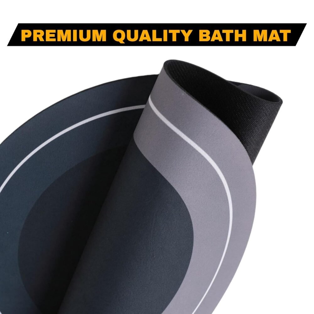 Non-Slip Oval Bath Mat – Super Absorbent Soft Velvet Surface