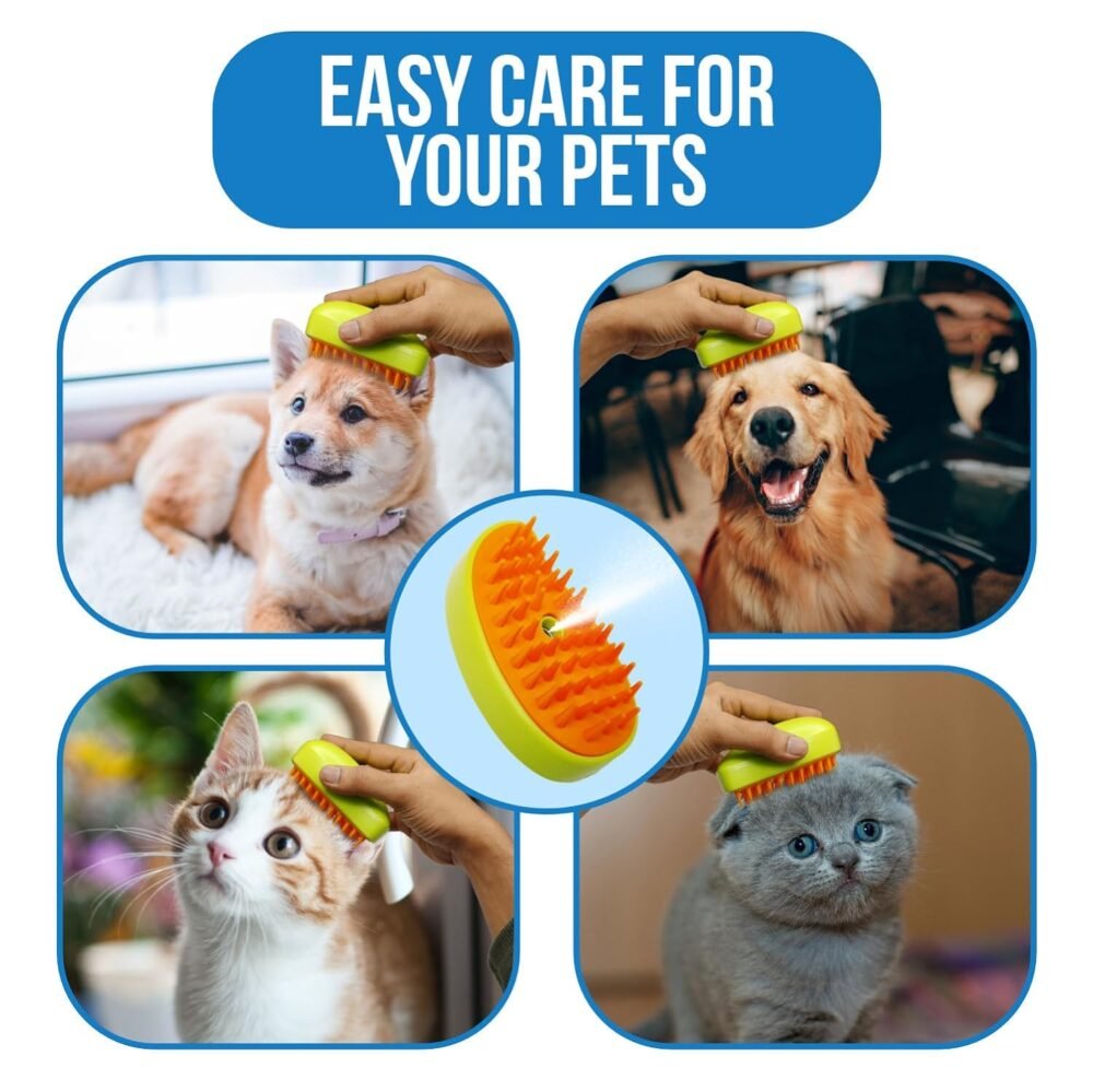 Cat Steamy Brush – 3-in-1 Pet Grooming & Hair Removal Tool
