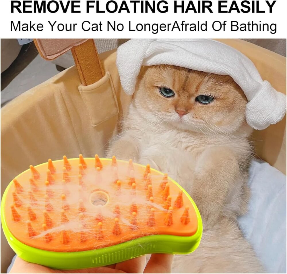 Cat Steamy Brush – 3-in-1 Pet Grooming & Hair Removal Tool