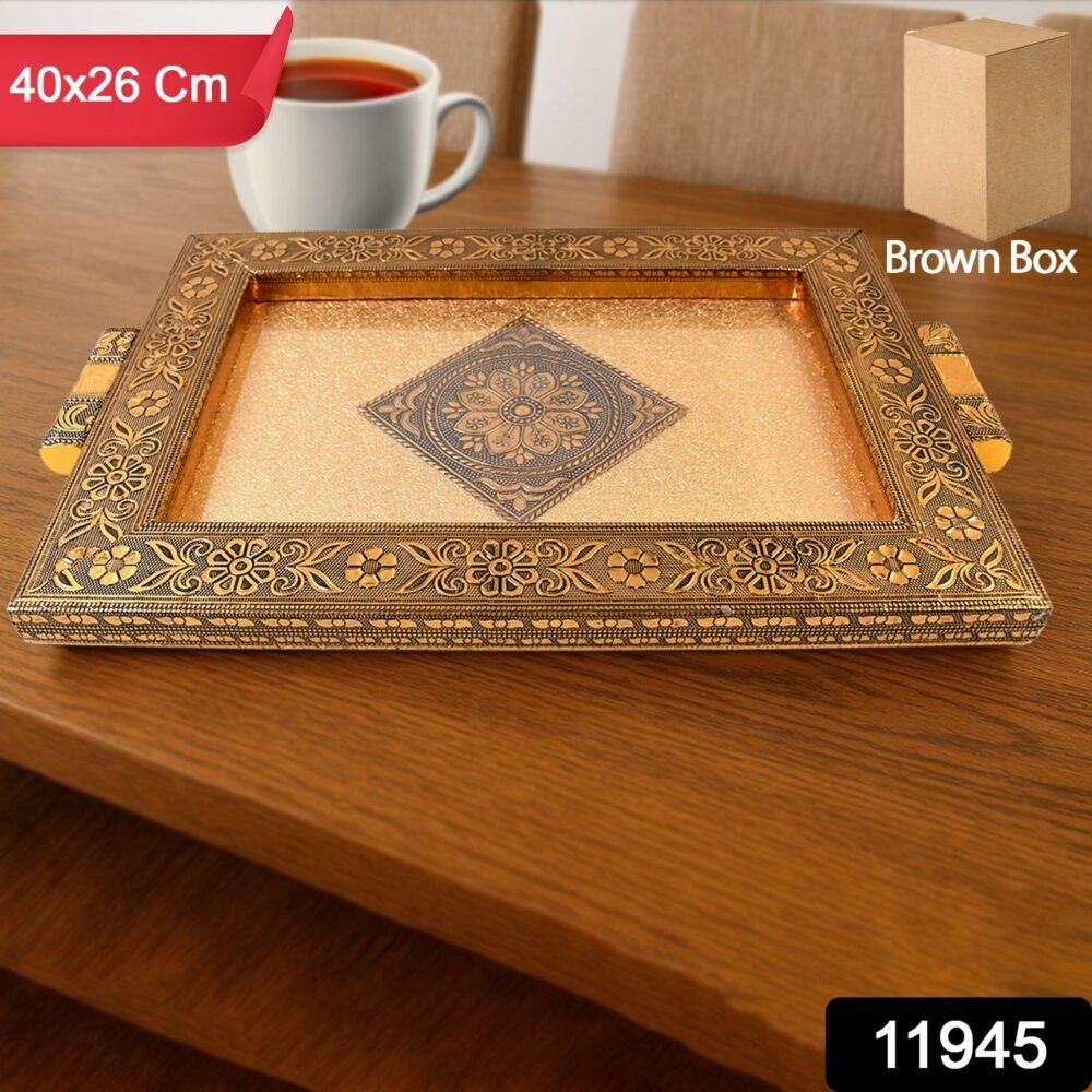 Rajwadi Decorative Serving Tray – Premium Antique Floral Design
