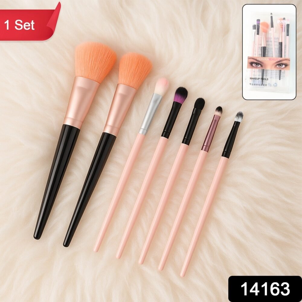 Professional Soft Makeup Brush Set – 7-Pc with Travel Pouch