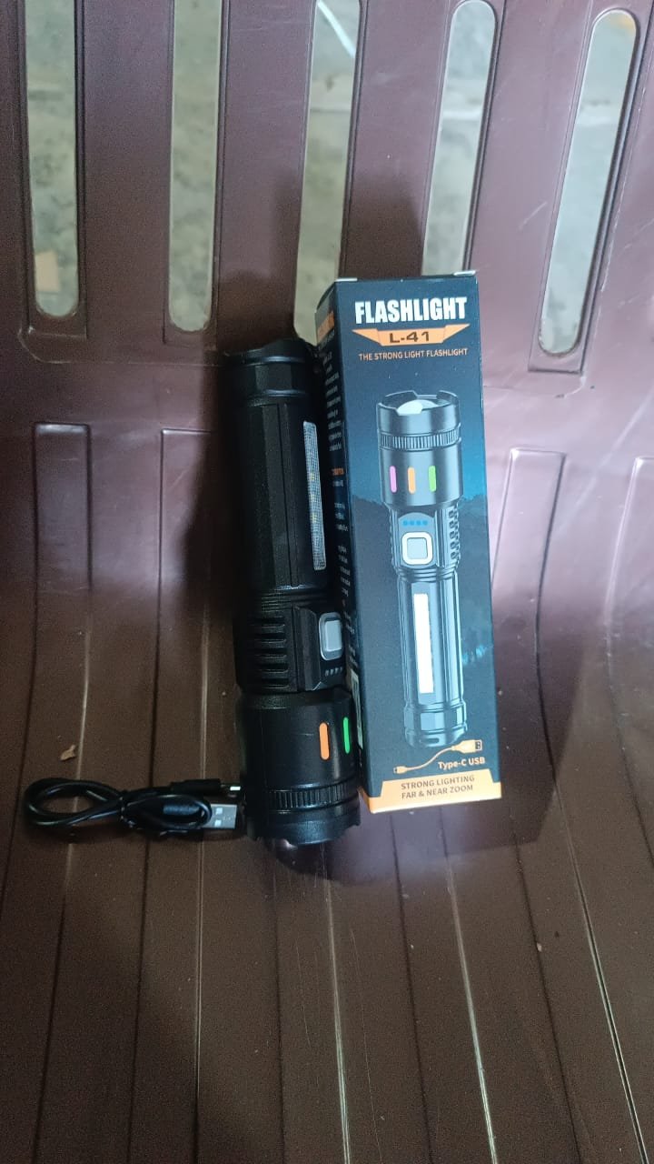 LED Flashlight USB Rechargeable – Zoom & 5 Lighting Modes