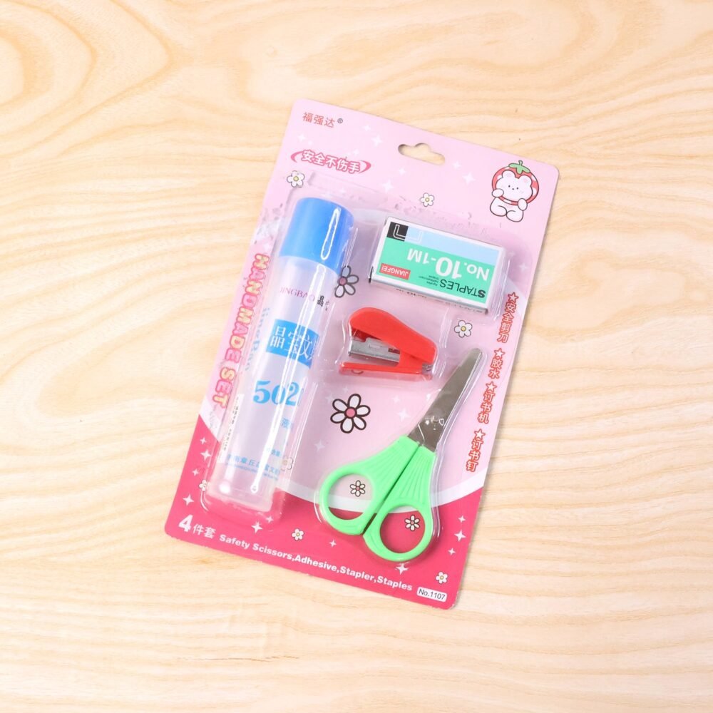 Kids Crafting and Stationery Set – Safe 4-Piece Creative Kit