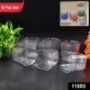 Transparent Diamond Plastic Glass Set – 6 Pieces with Tray