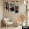 Flower Vase Wall Art – Vibrant Floral 3-Panel MDF Frame