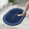 Non-Slip Oval Bath Mat – Super Absorbent Soft Velvet Surface