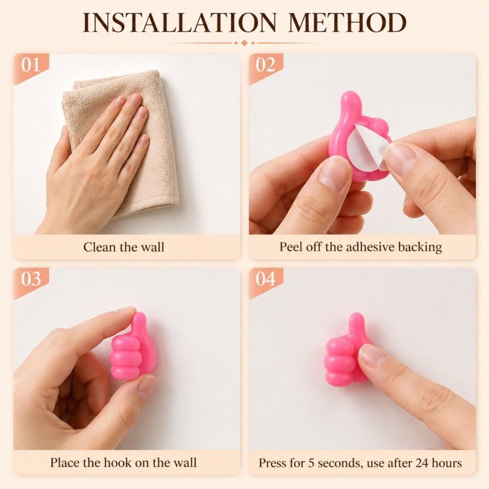 Cable Wire Holder – Cute Thumbs-Up Self-Adhesive Design for Easy Organising