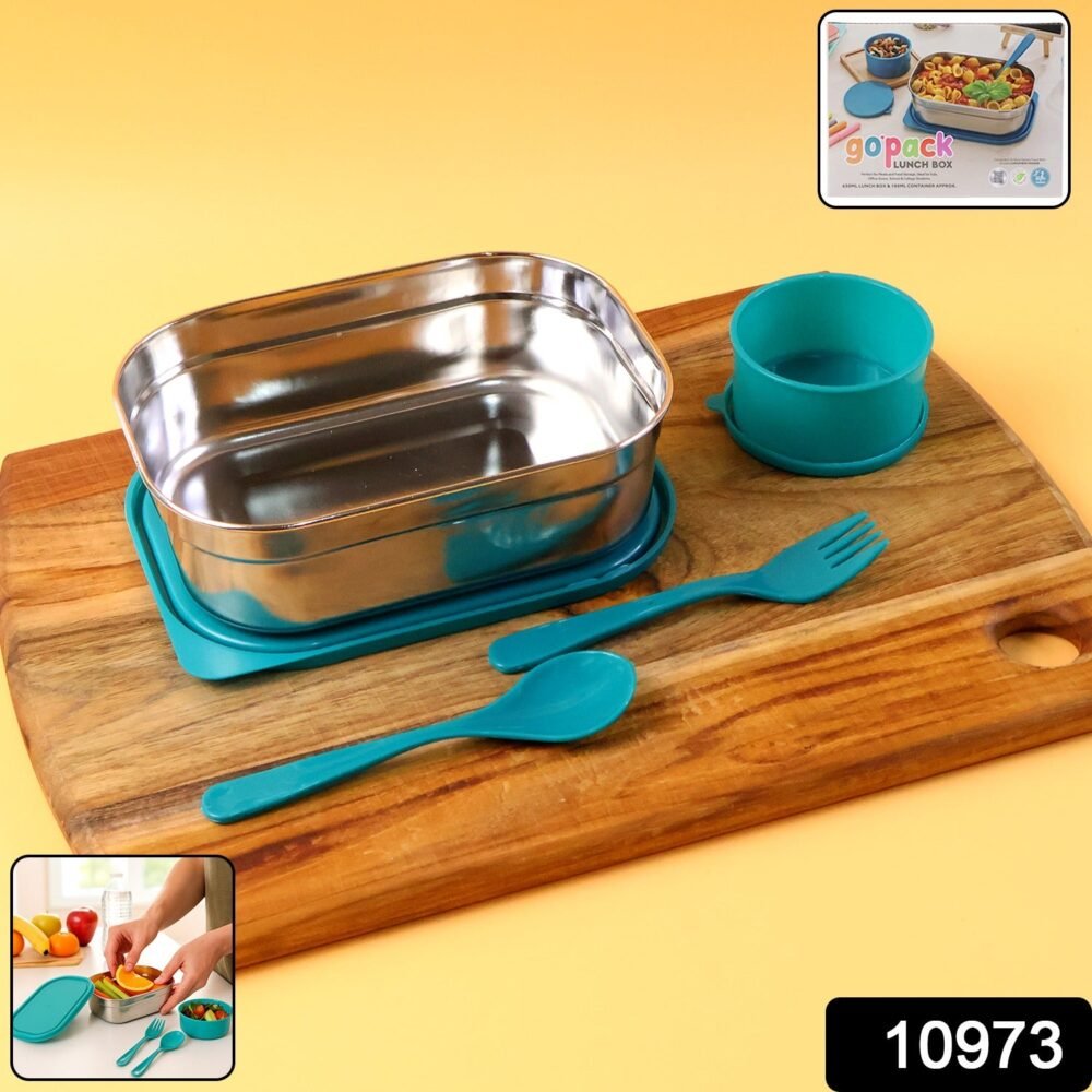 Stainless Steel Lunch Box Set – Leak-Resistant with Cutlery