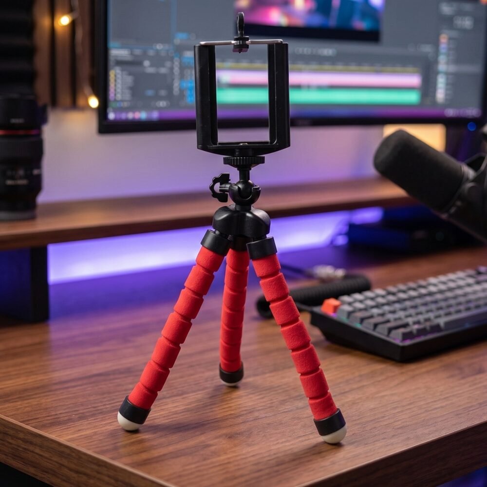 9814-04-product_72c02b49-eefe-4f60-bb57-894d1e7a11bb.jpg Mini Flexible Tripod - Portable Phone Stand & Content Creator Tool