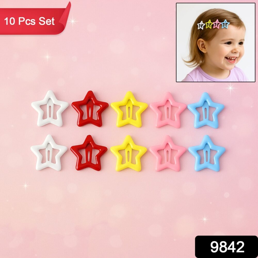Metal Star Hair Clips – Set of 10 Colorful Barrettes for All Ages