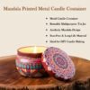 Mandala Printed Metal Candle Container – Reusable 4 Piece Set
