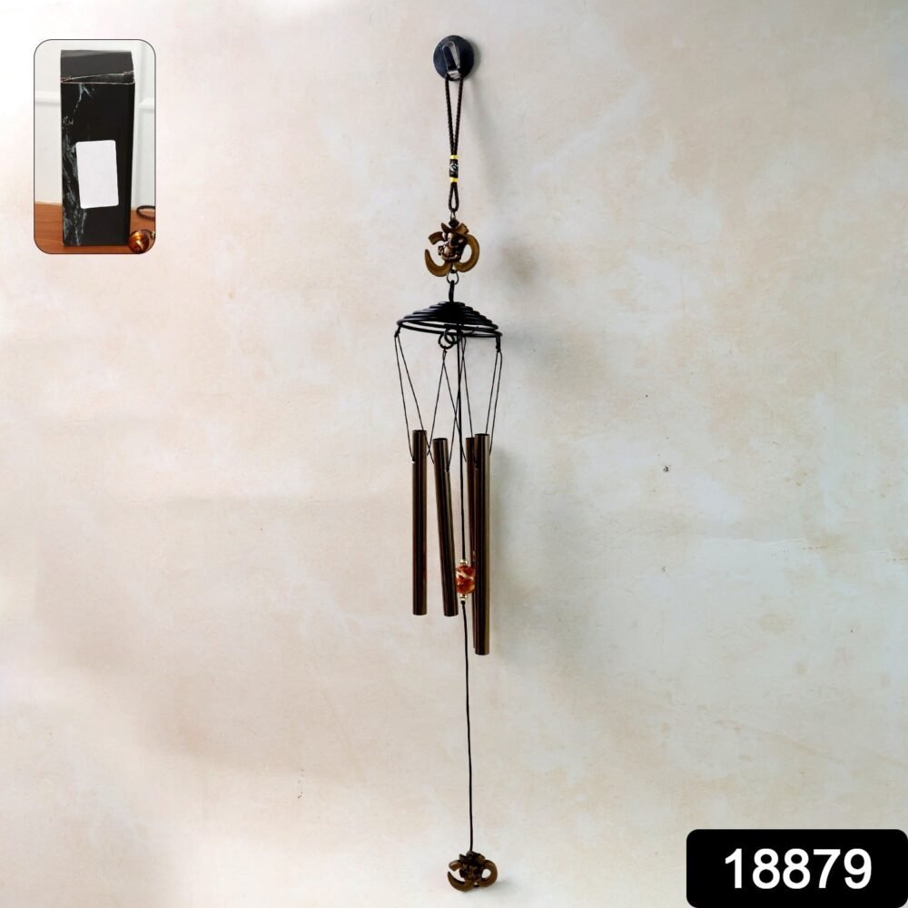 99118879-180Pc-DD_18879-Av-Sv.jpg Metal Wind Chime with Om Symbol – Peaceful Spiritual Decor