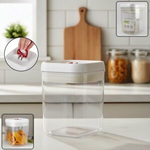 AirTightContainer1100ml-WOSKU-01.jpg Airtight Kitchen Storage Container – Secure Lock & Transparent 1100ml