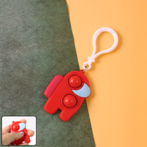 Pop-It Fidget Keychain – Mini Stress Relief Sensory Toy for Kids & Adults