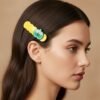 Apple Design Hair Clips – Colorful 4-Pc Set for Girls