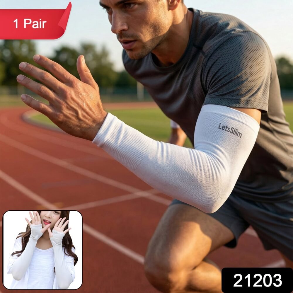 Arm-sleeves-WOSKU-02.jpg Stretchable Sports Arm Sleeve Pair – Comfortable UV Sun Protection