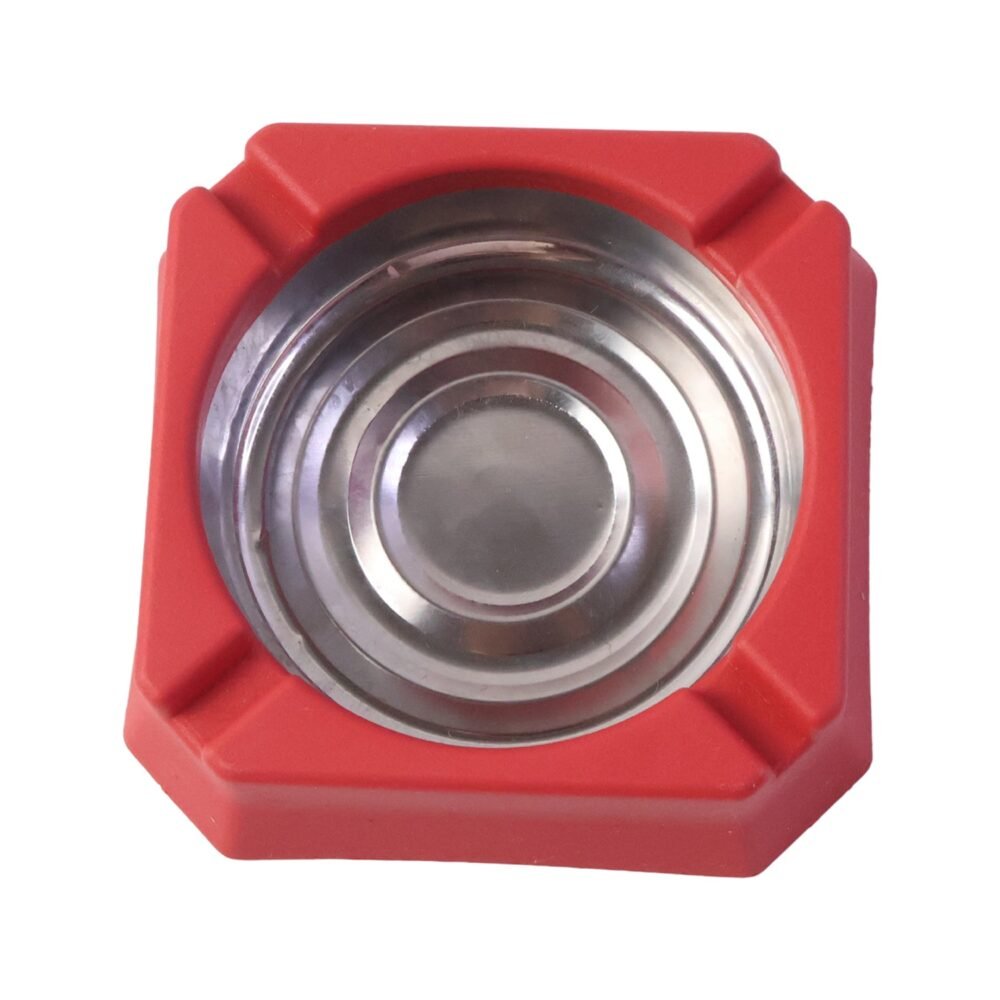 Heat-Resistant Ashtray – Stainless Steel Inner Bowl for Easy Cleaning