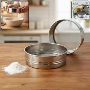 Atta-Chalni-01.jpg Stainless Steel Atta Chalni Sieve Set – Fine Mesh 2 Pc