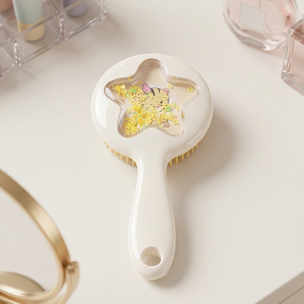 Kids Hair Comb – Soft Bristles with Cute Star Design for Gentle Detangling