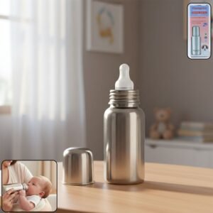 BabySteelFeedingBottle200ml-WOSKU-01.jpg Stainless Steel Baby Feeding Bottle 200ml – Leakproof & Durable