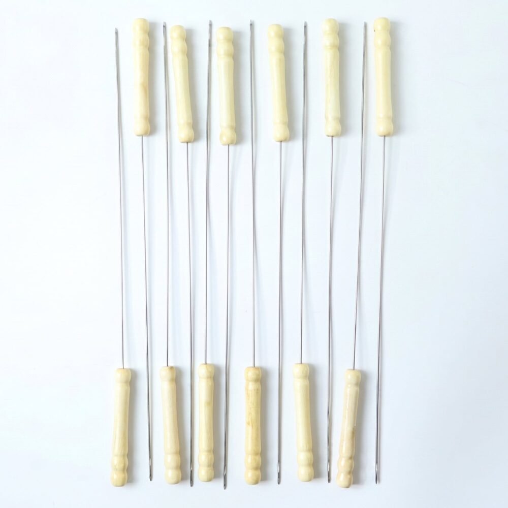 Stainless Steel BBQ Skewers – Reusable Grilling Sticks with Wooden Handle
