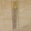 Stainless Steel BBQ Skewers – Reusable Grilling Sticks with Wooden Handle