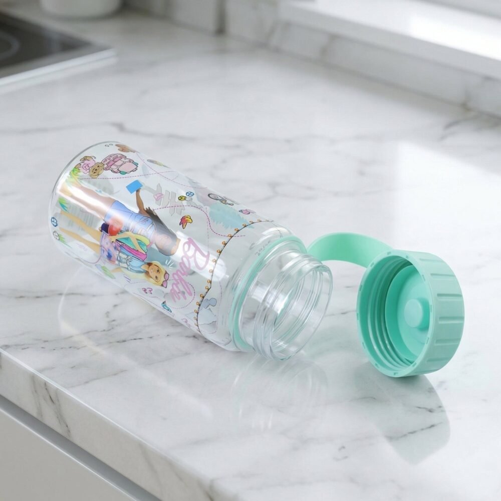 BarbieBottle-02.jpg Kids Printed Water Bottle – Leakproof & Lightweight for Daily Use