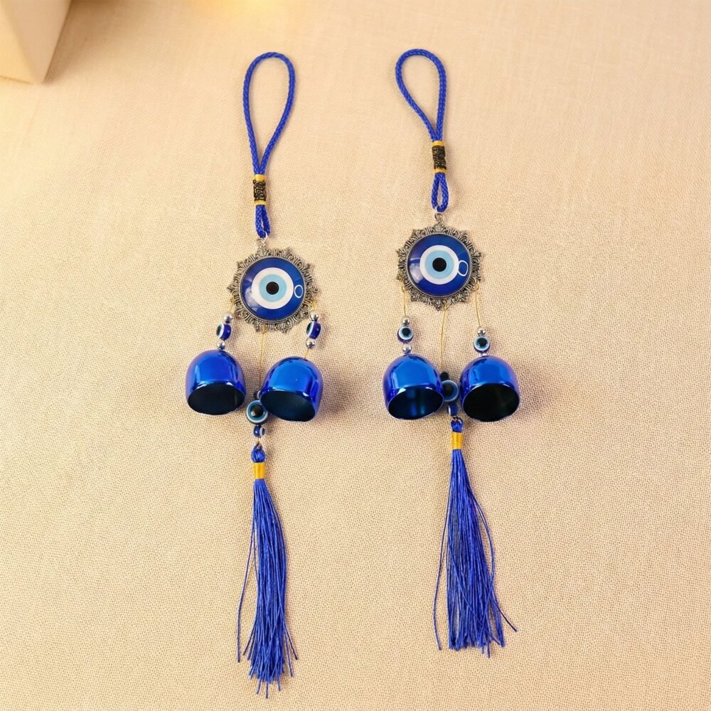 Evil Eye Hanging Wind Chime Set – Protective Home Decor Charm