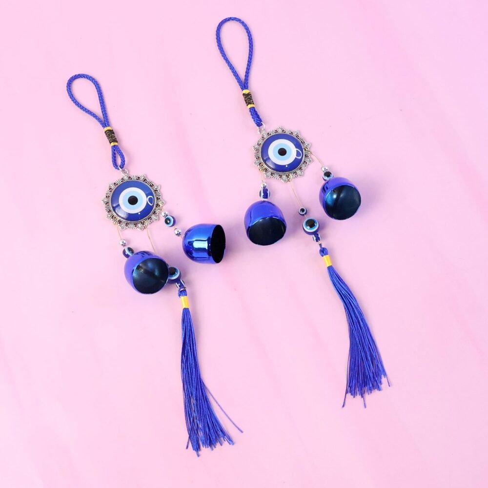 Evil Eye Hanging Wind Chime Set – Protective Home Decor Charm