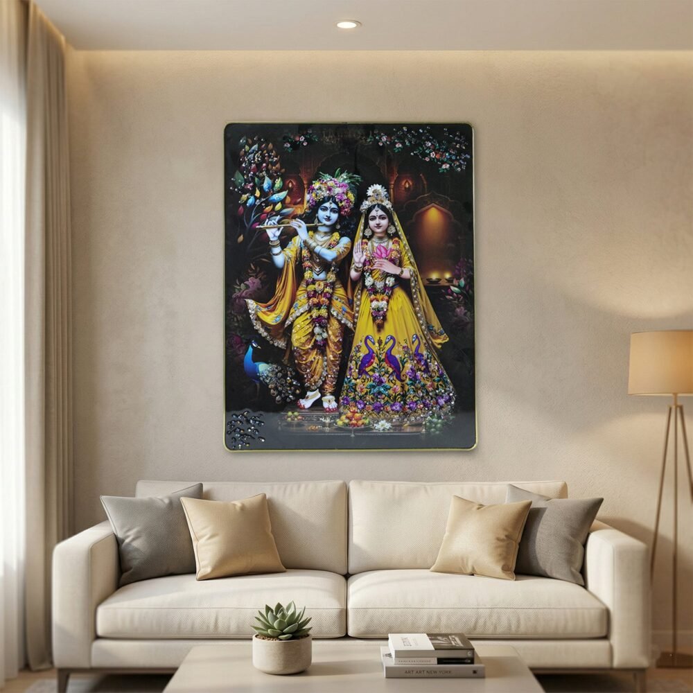 BlackRadhaKrishnapainting04-05.jpg Radha Krishna Wall Frame – Divine Home Decor for Spiritual Spaces