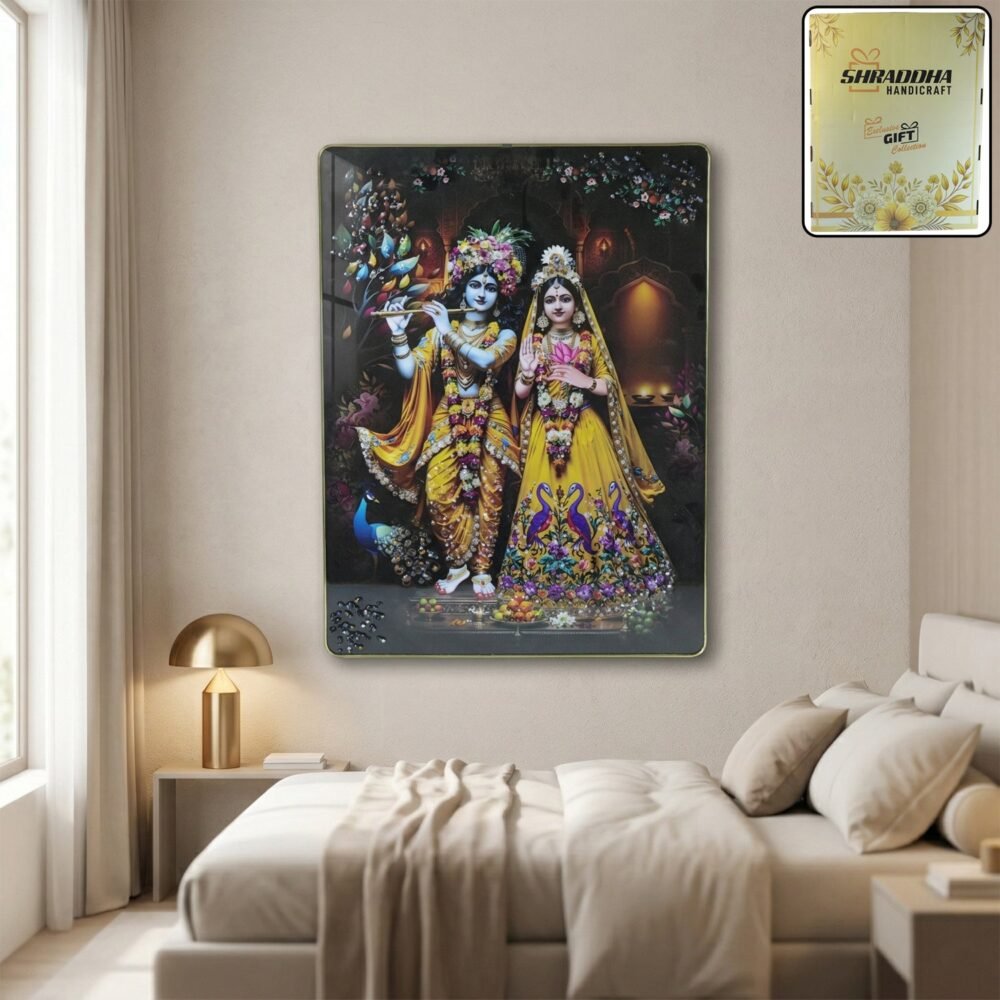 BlackRadhaKrishnapainting04-WOSKU-01.jpg Radha Krishna Wall Frame – Divine Home Decor for Spiritual Spaces