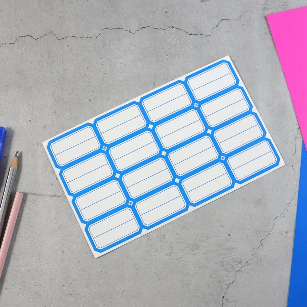BlueSingleSticker-05.jpg Self-Adhesive Label Stickers – Durable Rectangular Sheets for Organizing