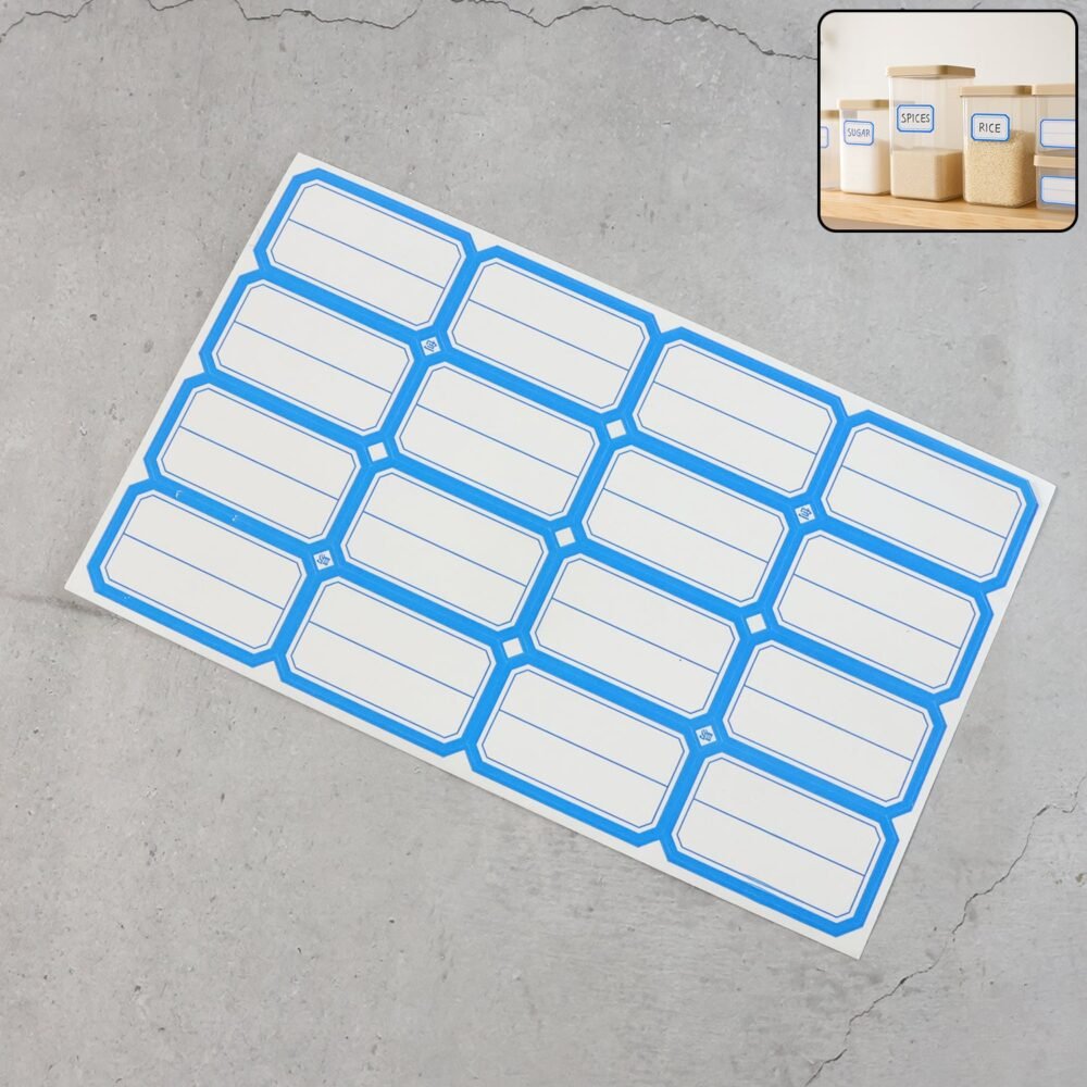 BlueSingleSticker-WOSKU-01.jpg Self-Adhesive Label Stickers – Durable Rectangular Sheets for Organizing