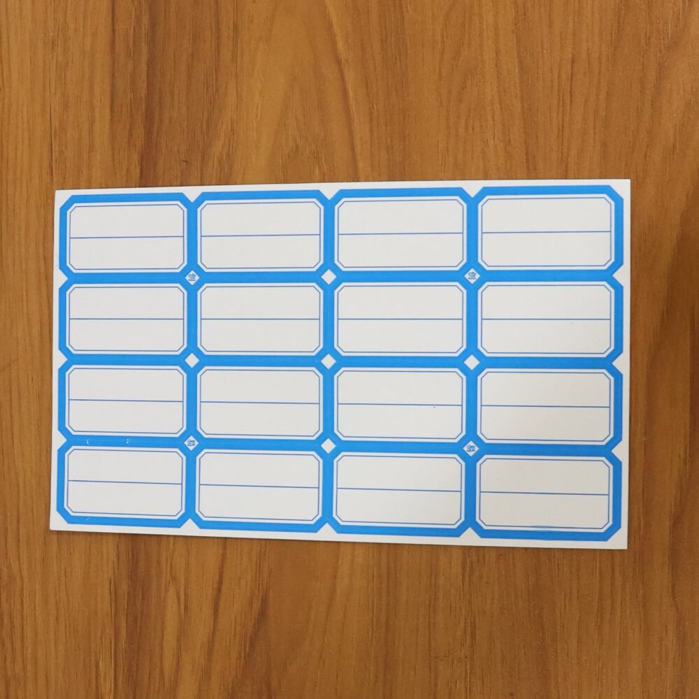 BlueSingleSticker-live.jpg Self-Adhesive Label Stickers – Durable Rectangular Sheets for Organizing