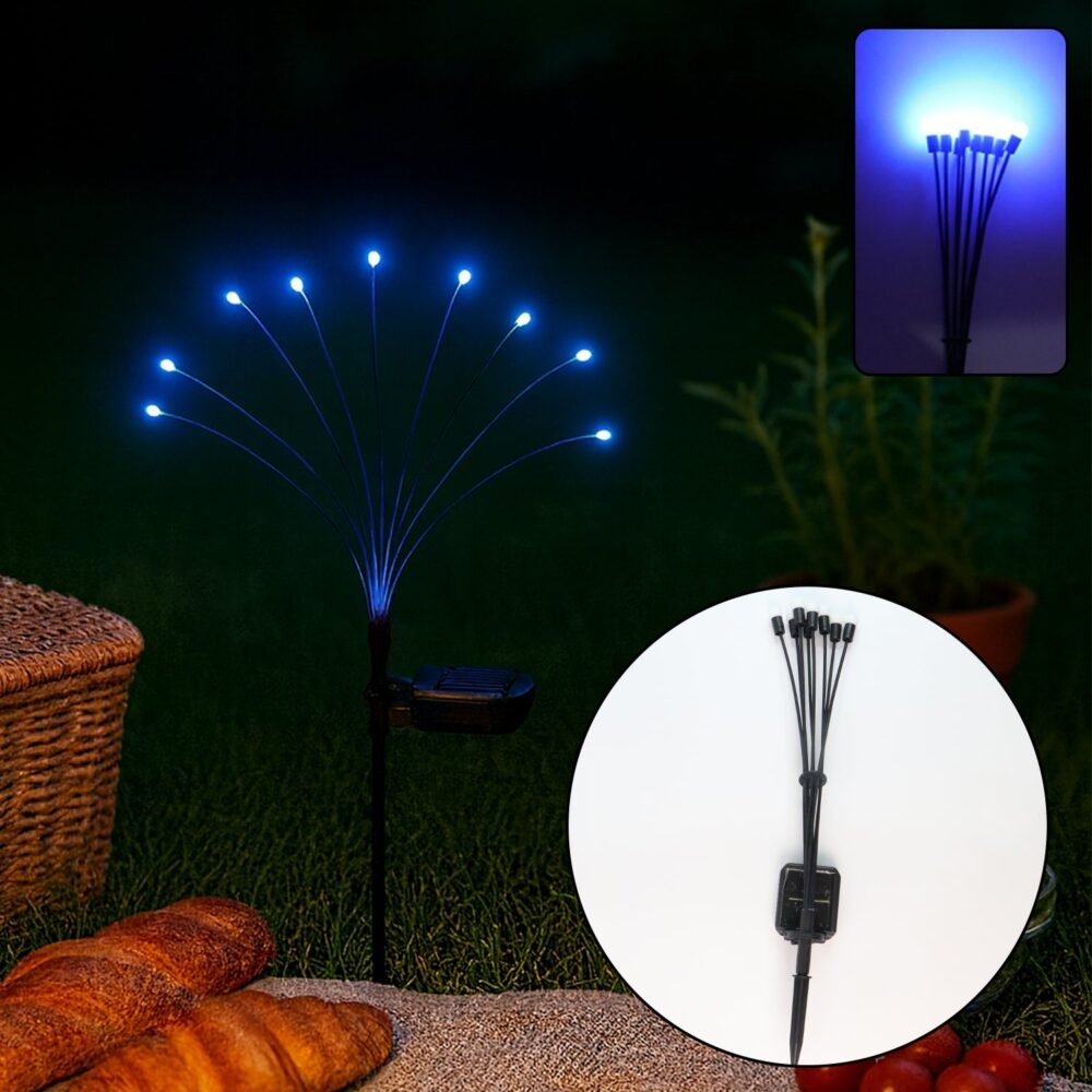 BlueSolarLight-WOSKU-01.jpg Solar LED Fiber Optic Garden Light – Waterproof Outdoor Decor