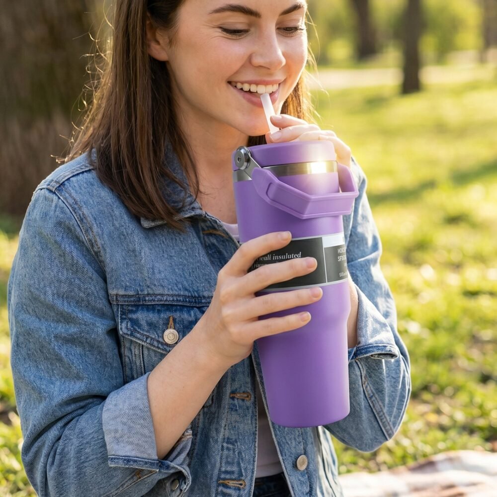 Vacuum Insulated Travel Mug – 890ML Stainless Steel Hot & Cold