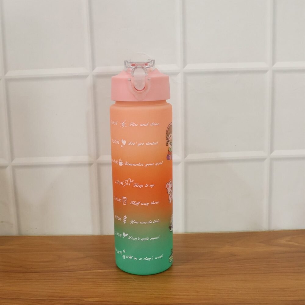 Motivational Gradient Water Bottle – 900ml Leakproof Hydration