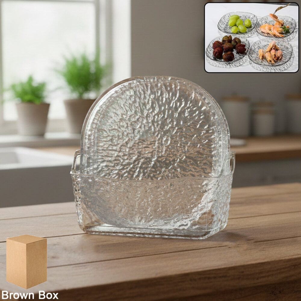 Bowl-With-Serving-Tray-01.jpg Crystal Glass Snack Serving Plates Set – Elegant 9-in-1 Design